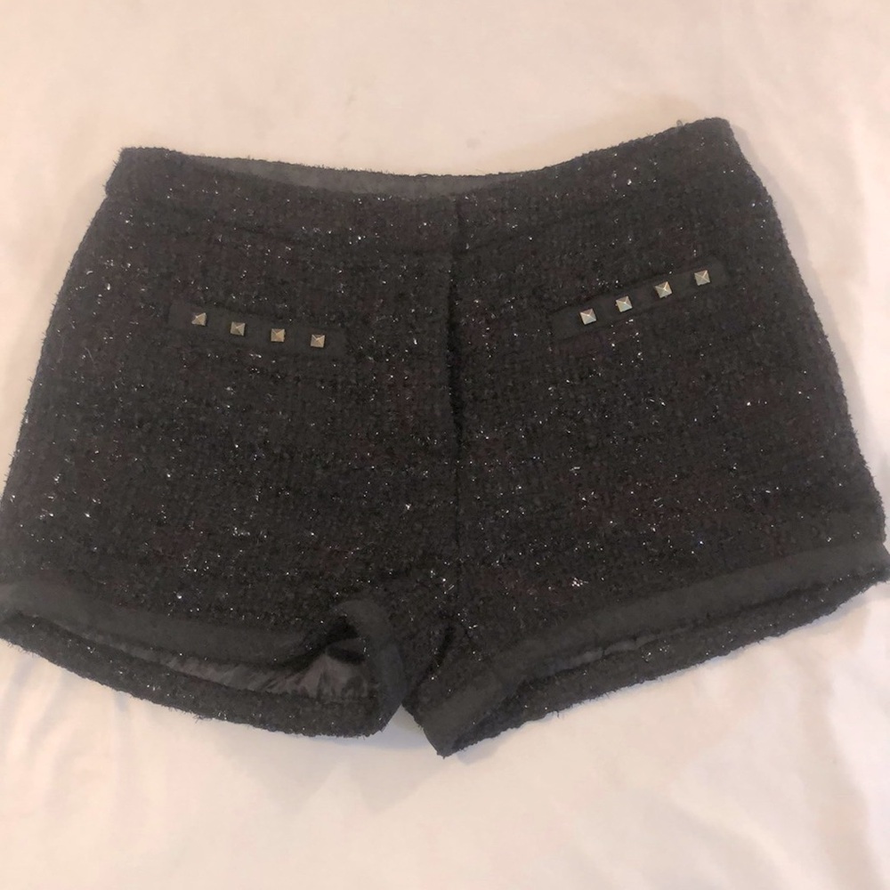 NWOT Leo meets Virgo Tweed Sparkle Thread Shorts Size Medium